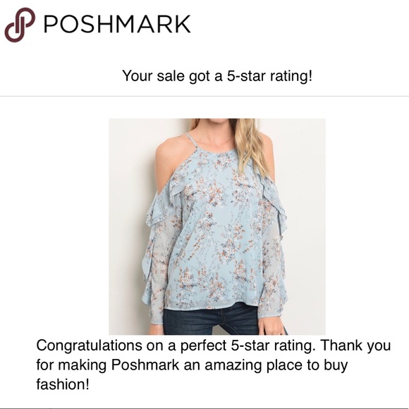 ☀️LAST1️⃣//BLUE RUFFLED FLORAL COLD SHOULDER - Picture 4 of 13